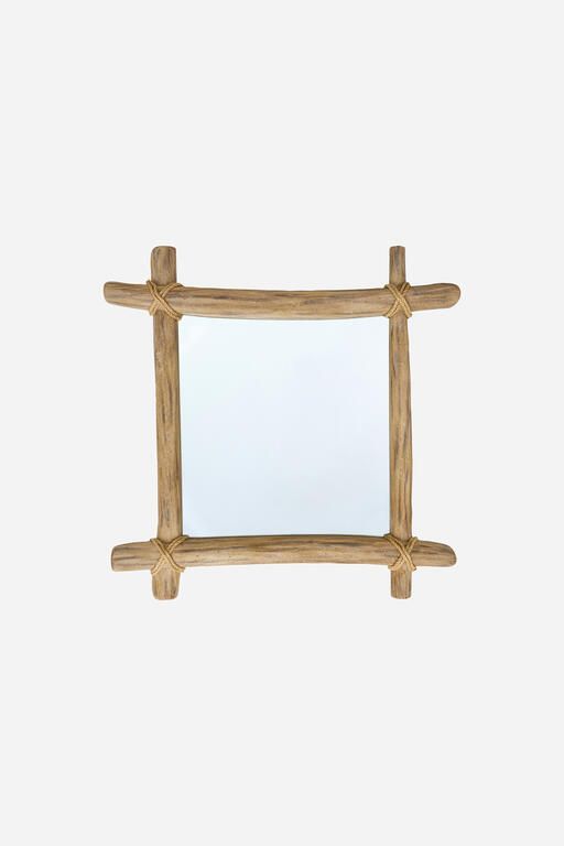 Square Driftwood Frame Mirror