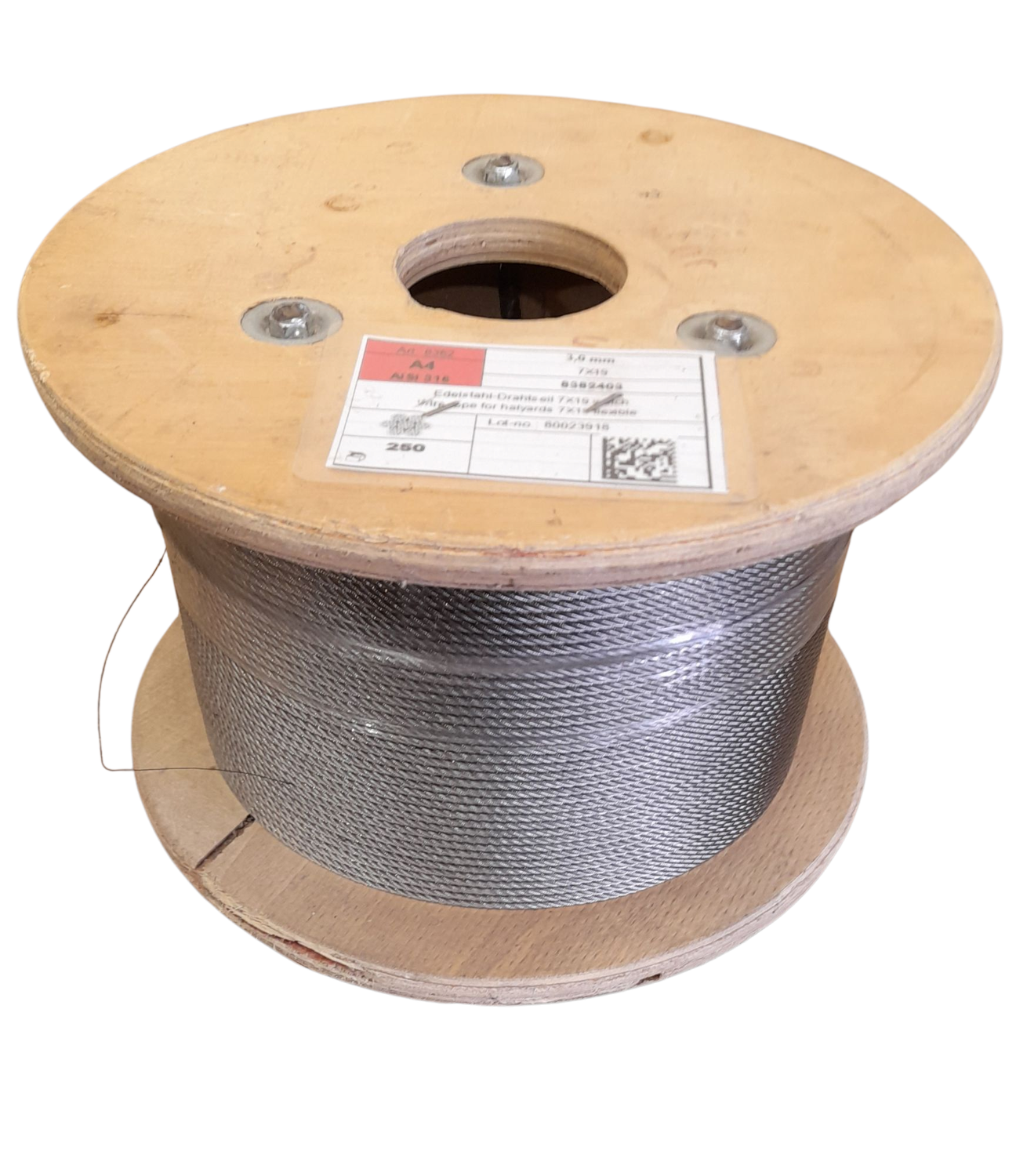 Lina nierdzewna 7x19 miękka " 3 mm " - 250 mb. , cała szpula .