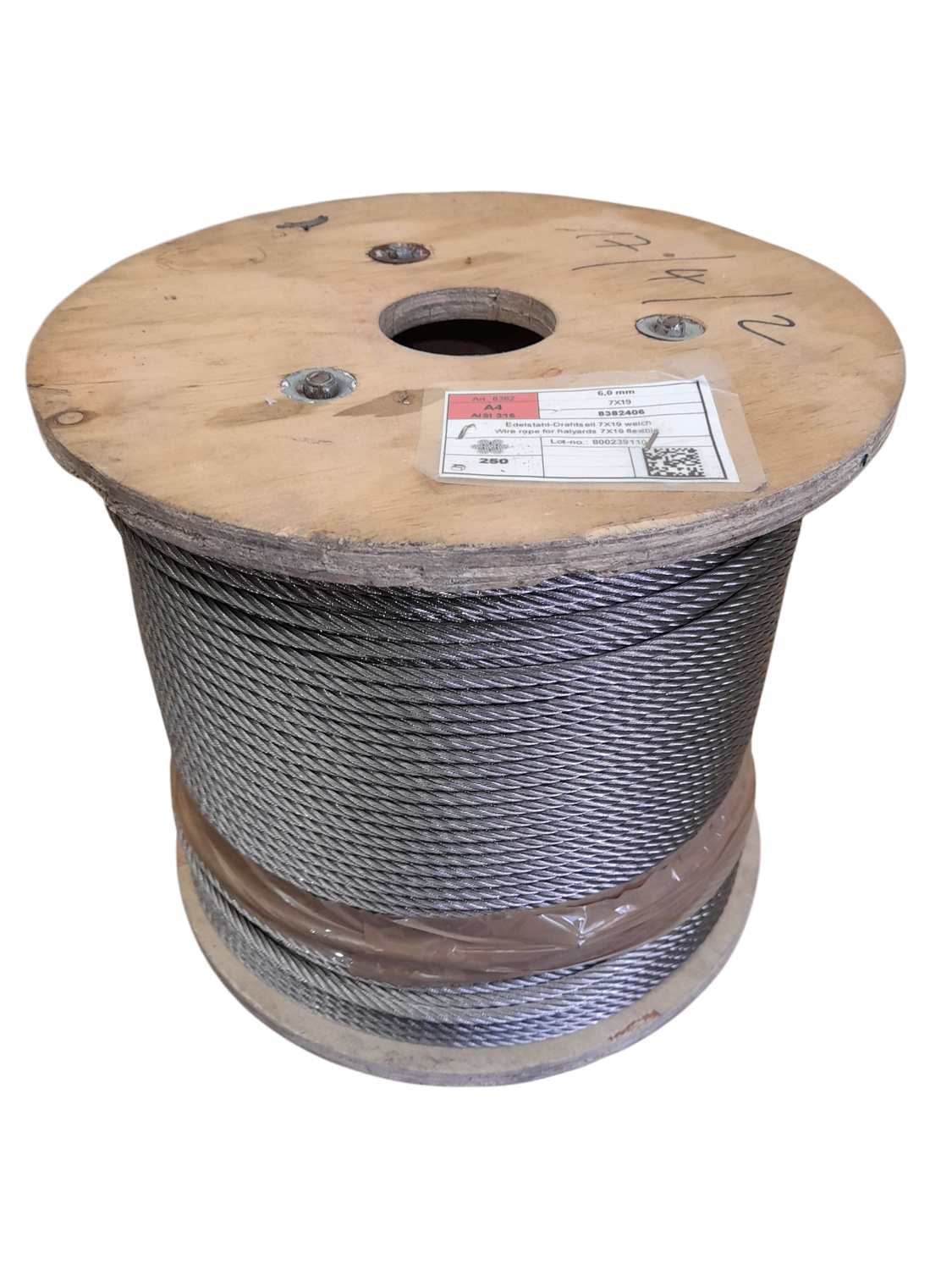 Lina nierdzewna 7x19 miękka "6" - 250mb. , cała szpula .