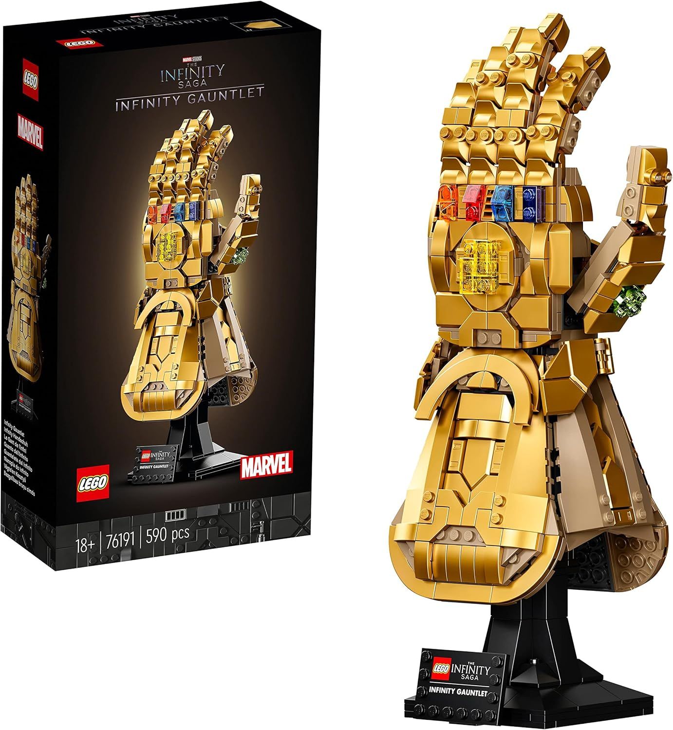 LEGO Marvel Rękawica Nieskończoności, Zestaw Klocków dla Dorosłych z Serii Avengers, Model Kolekcjonerski dla Fanów Universum Marvela, Pomysł na Prezent dla Mężczyzny i Kobiety, 76191