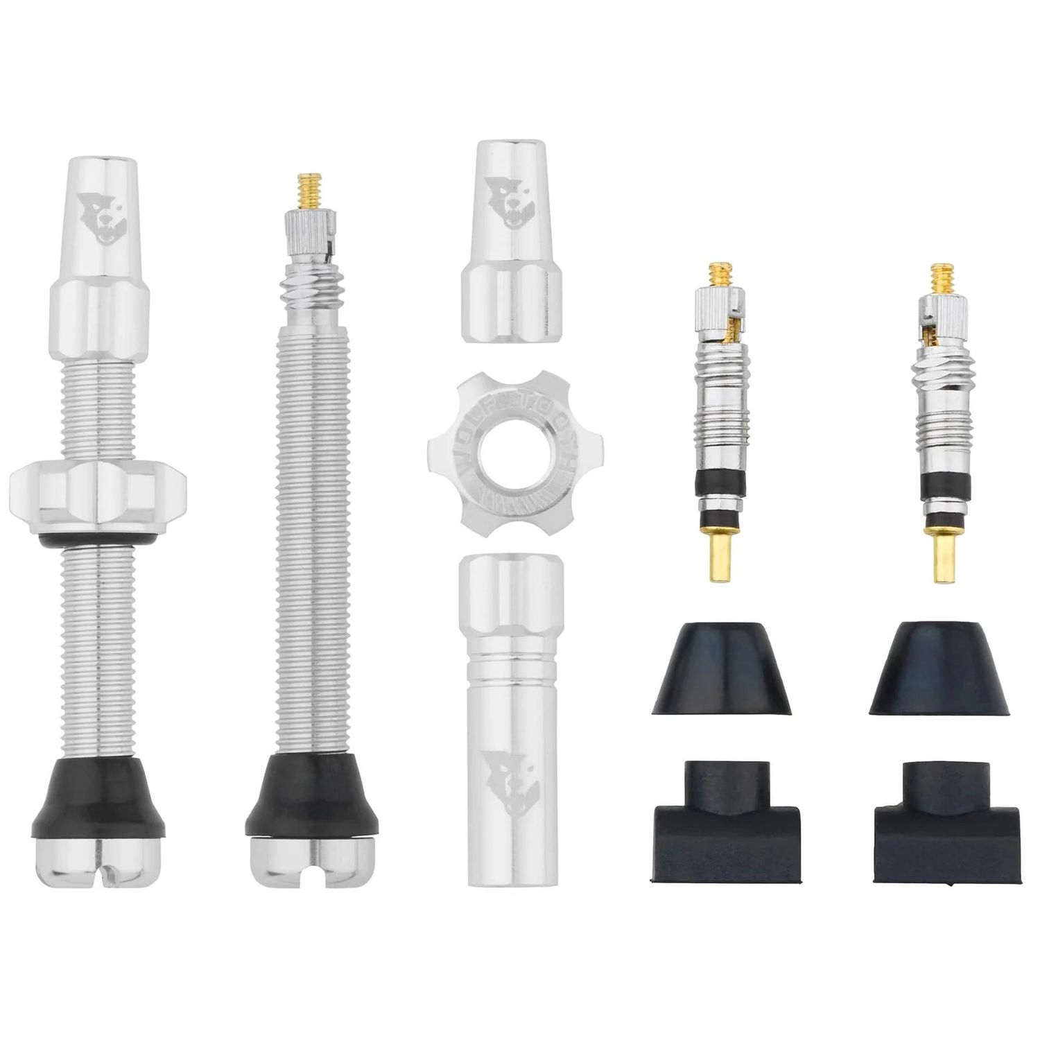 Wolf Tooth | Tubeless Valve Stem Kit | 44mm | Raw Silver