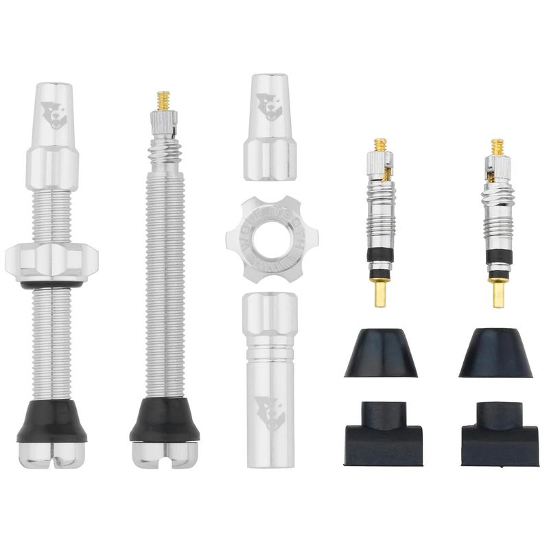 Wolf Tooth | Tubeless Valve Stem Kit | 44mm | Raw Silver