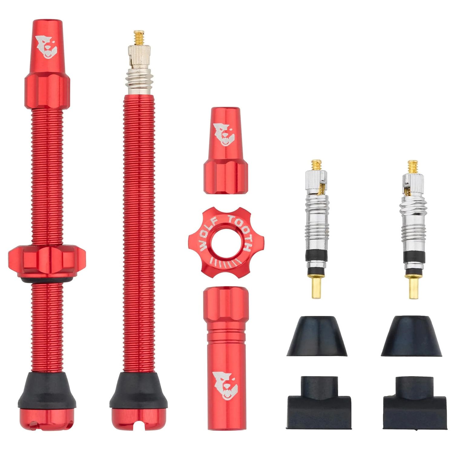 Wolf Tooth Tubeless Valve Stem Kit-60mm-Red