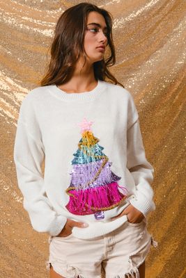 BiBi Christmas Tree Sweater Top