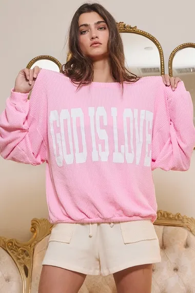 Bucketlist Oversized God Is Love Graphic Top