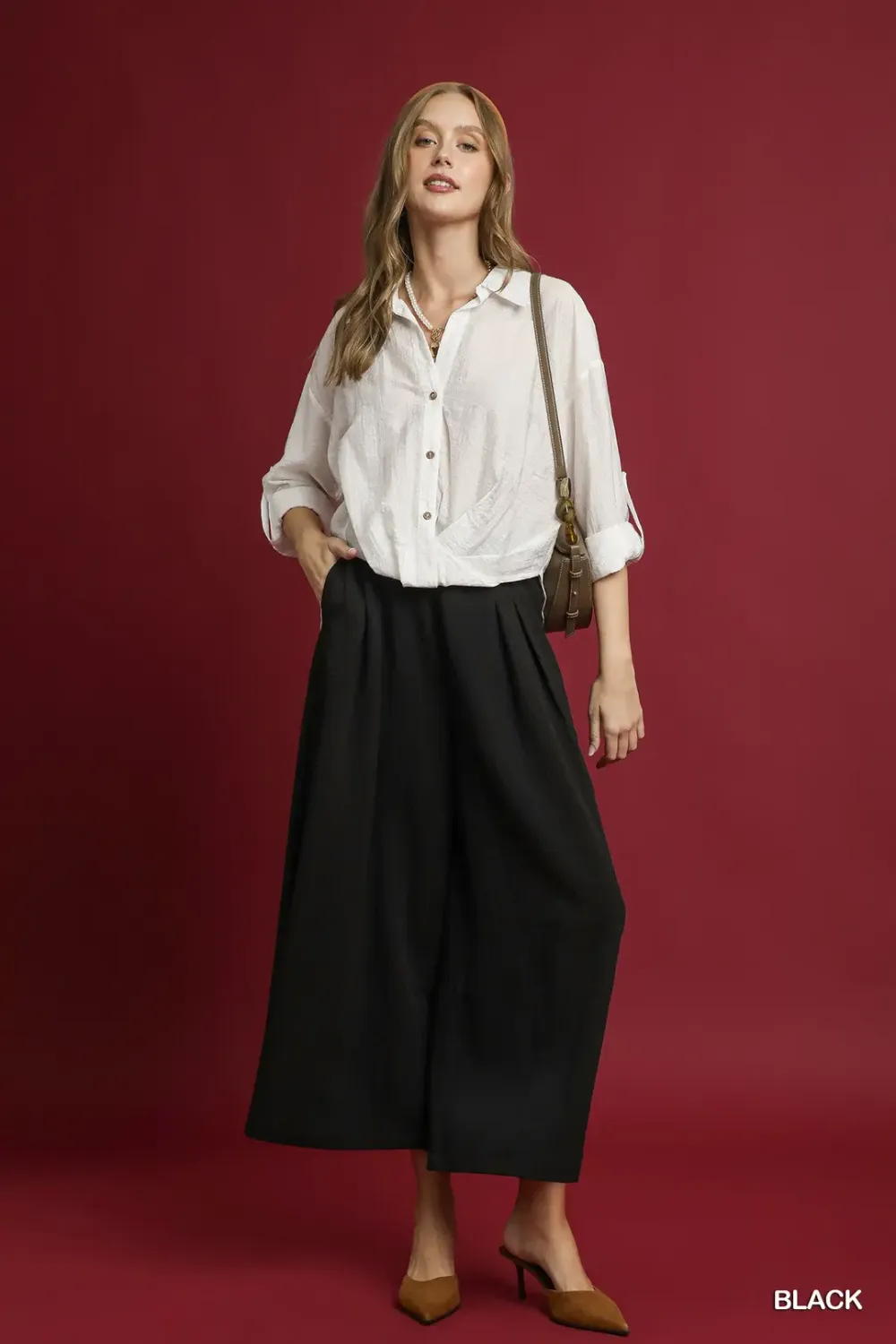 Umgee Wide-Leg Pants W/ Pockets