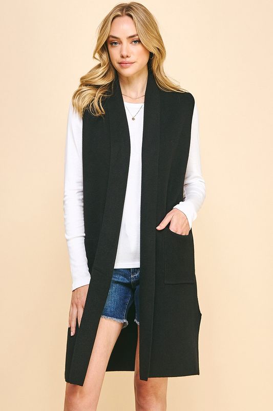 Pinch Sleeveless Cardigan 
