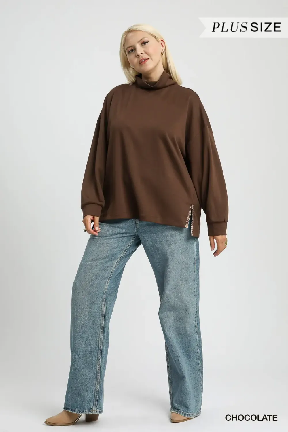 Umgee Plus LuxeKnit Oversized Pullover