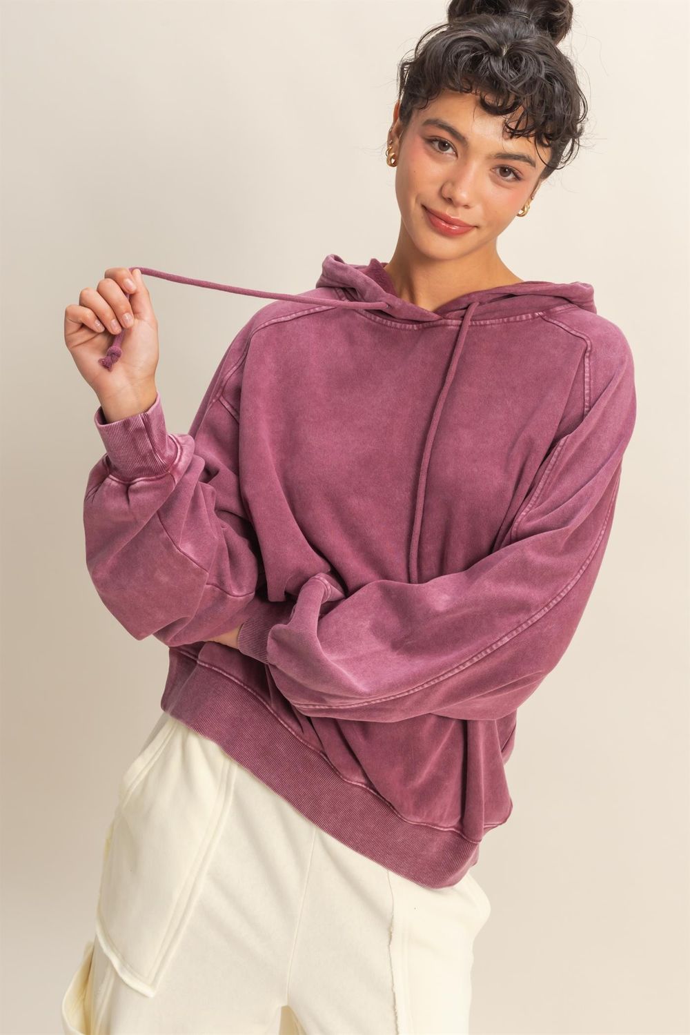 HYFVE Mineral Washed Seam Detail Hoodie