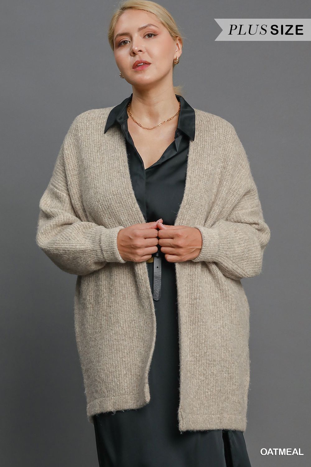 Umgee Wool Blend Open Front Cardigan