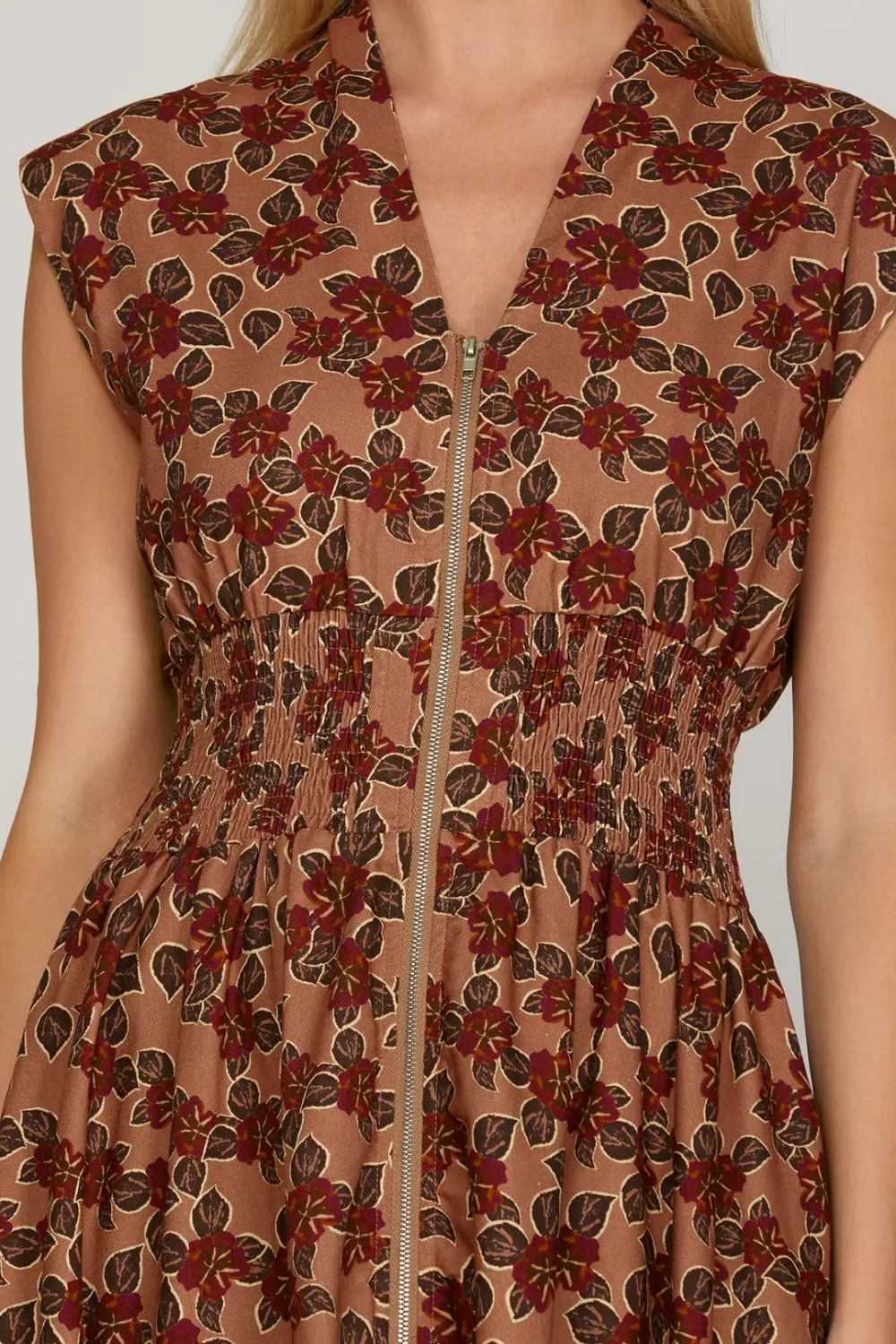 She &amp; Sky Plus Drop Shoulder Smocked Waist Dress