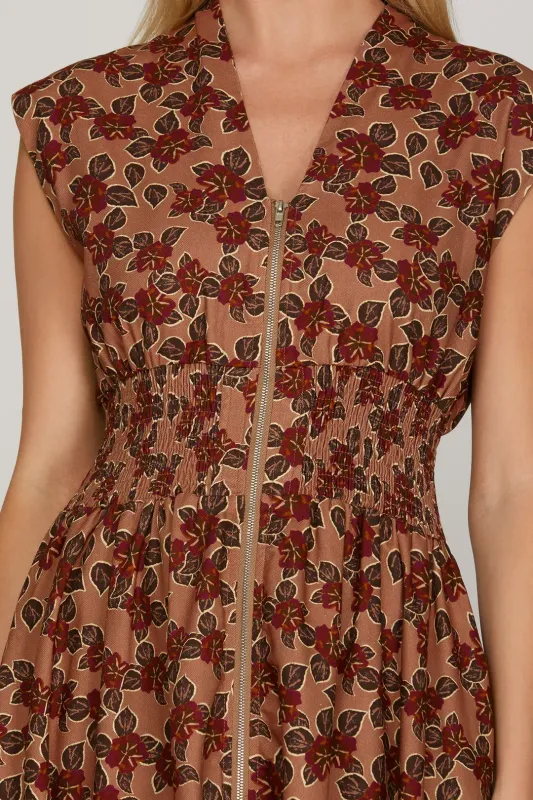 She &amp; Sky Plus Drop Shoulder Smocked Waist Dress