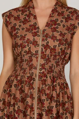 She &amp; Sky Plus Drop Shoulder Smocked Waist Dress