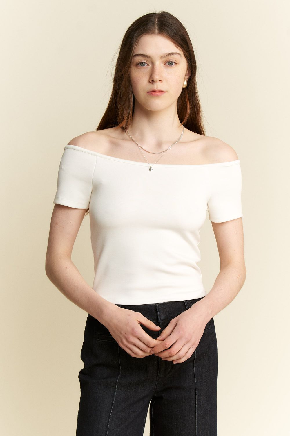 Jade By Jane Solid Off The Shoulder Top