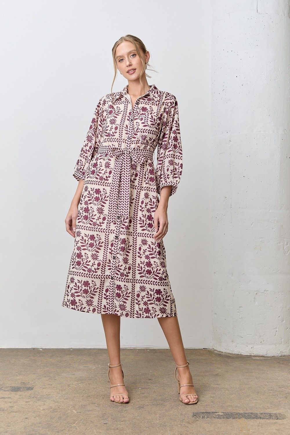 Polagram Floral Shirt Dress