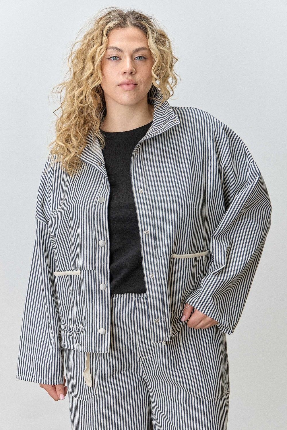 Polagram Curvy Pinstripe Jacket