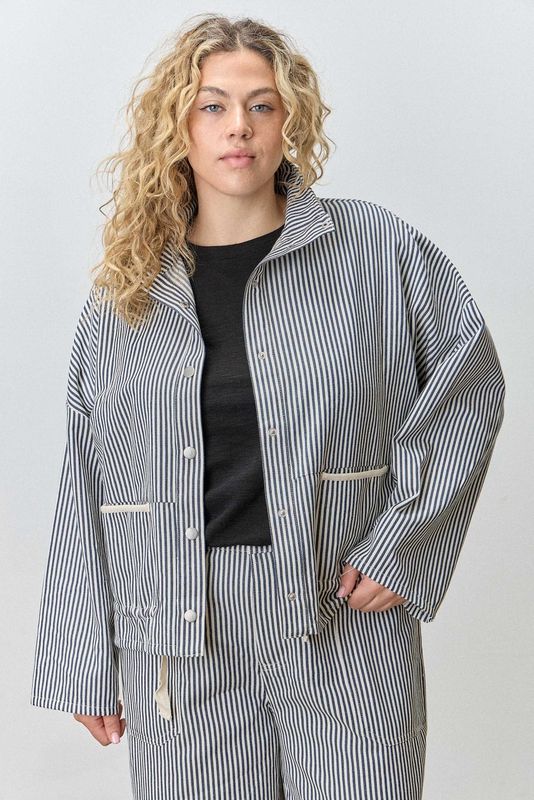 Polagram Curvy Pinstripe Jacket