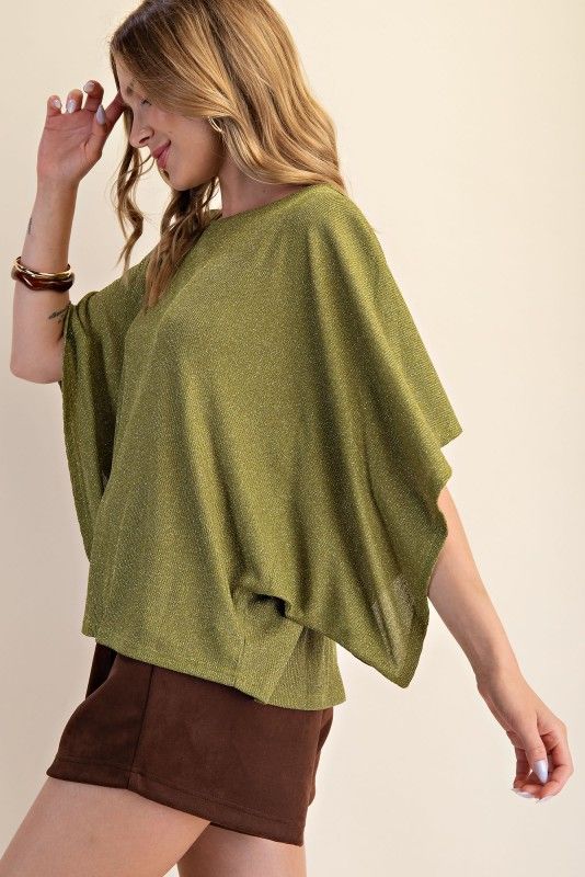 Glam Kimono Sleeve Knit Top