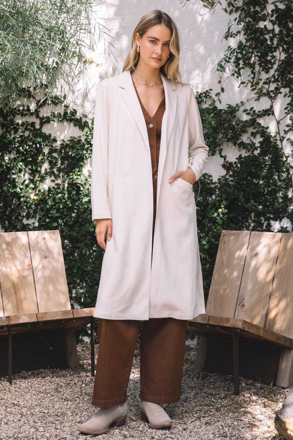 Skies Faux Suede Duster