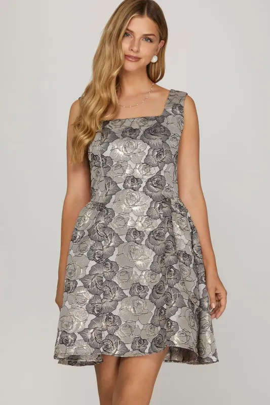 She &amp; Sky Sleeveless Jacquard Mini Dress