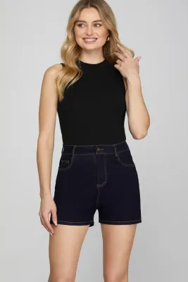 She&amp;Sky Stretched Denim Shorts