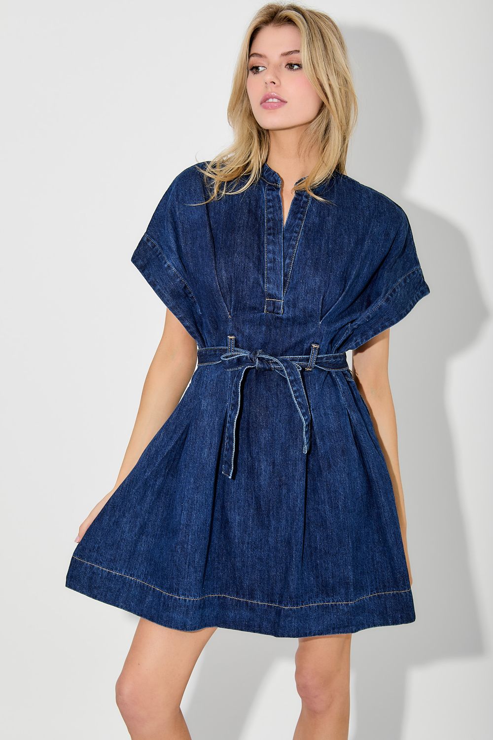 Polagram Denim Dress W Tie