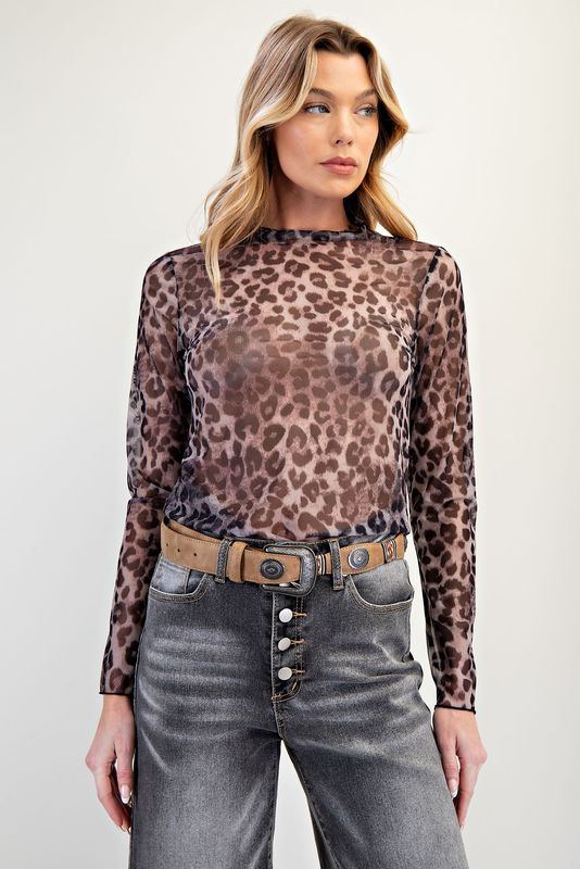 Easel LS Animal Printed Mesh