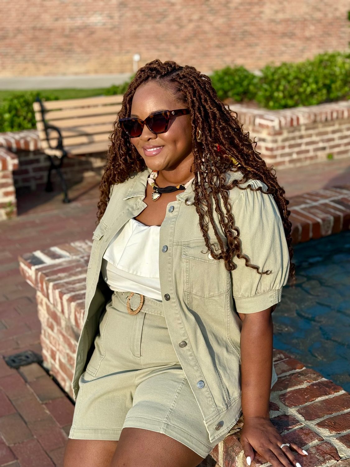 Skies Are Blue Plus Washed Puff Sleeve Top