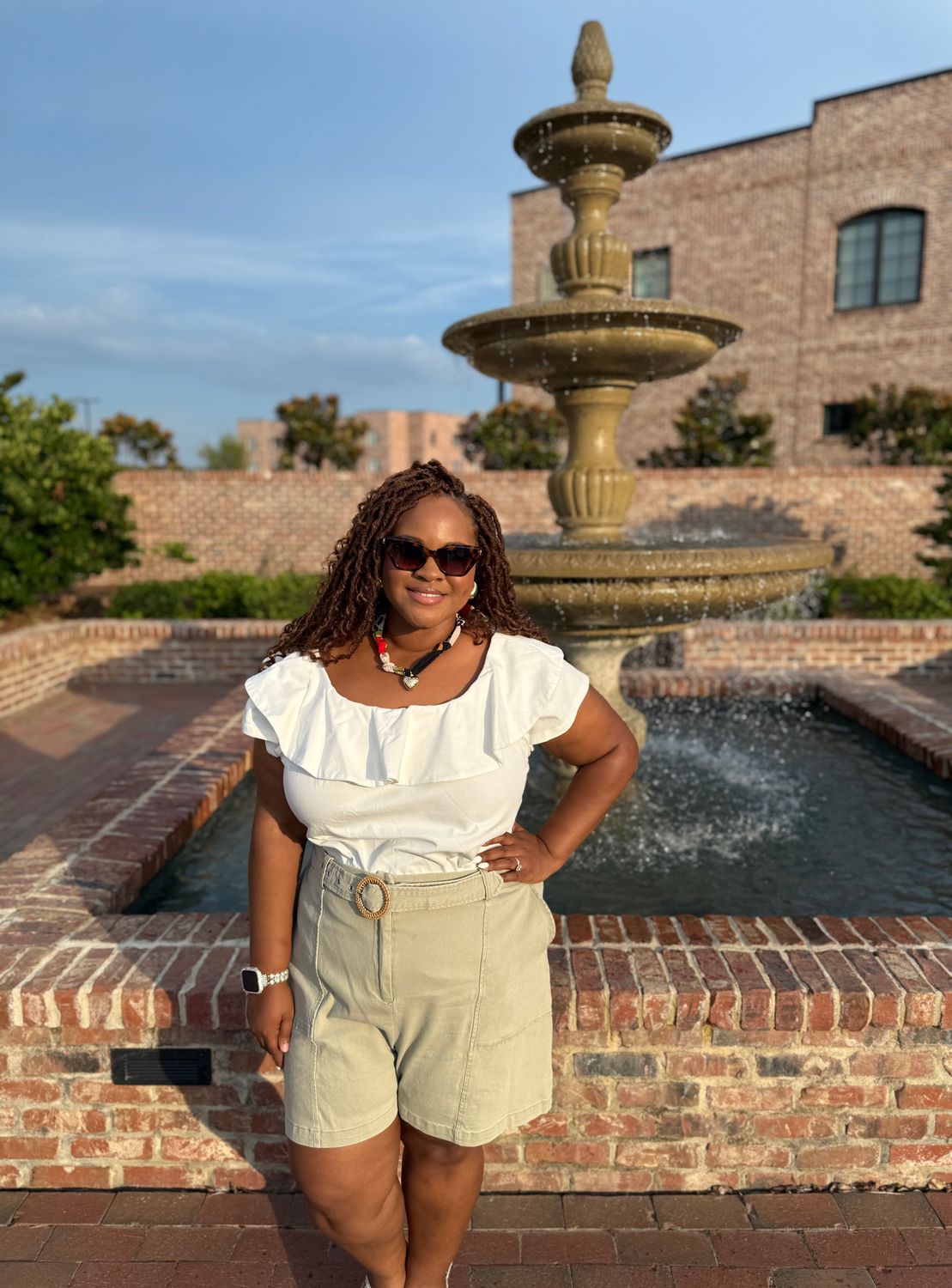 Skies Are Blue Plus Washed Belt Shorts