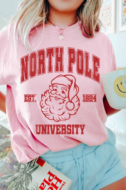 North Pole University Santa Graphic Tee