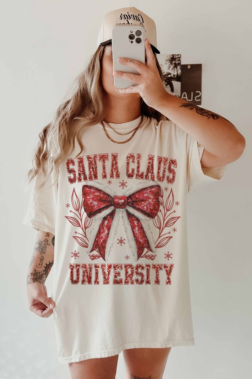 Santa Claus University Oversized Graphic Tee