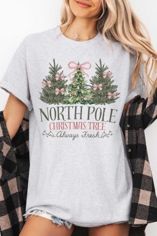 A-Blush North Pole Christmas Tree Oversized Tee