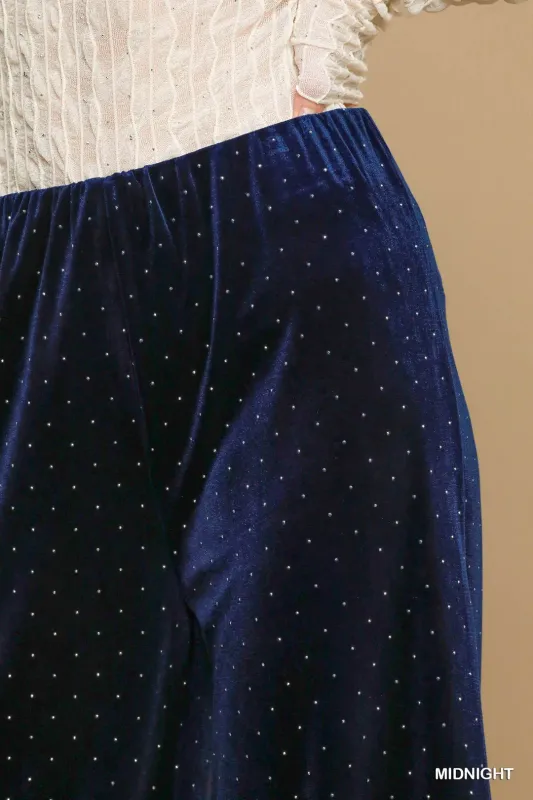 Umgee Beaded Velvet Pants