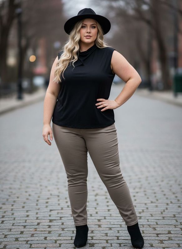 Spin Plus Mock Neck Sleeveless Top