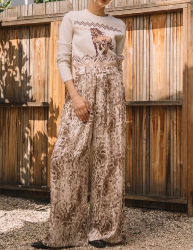 Skies Are Blue Brown Python Snake Print 