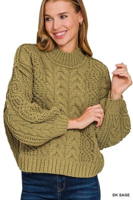 Zenana Cable Knit Sweater