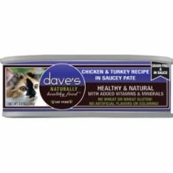 DAVE&#39;S PET FOOD GF SAUCEY PATE CHICKEN TURKEY 5.5OZ