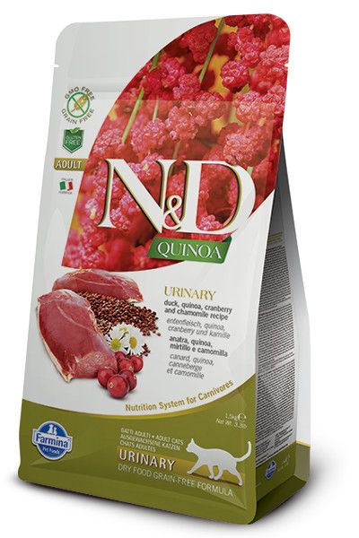 Farmina N&amp;D Quinoa Urinary Duck Dry Cat Food, 11-lb