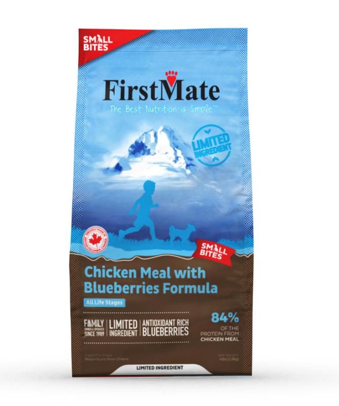 FirstMate Limited Ingredient Chicken Meal with Blueberries Formula Small Bites Grain-Free Dry Dog Food, 12-lb