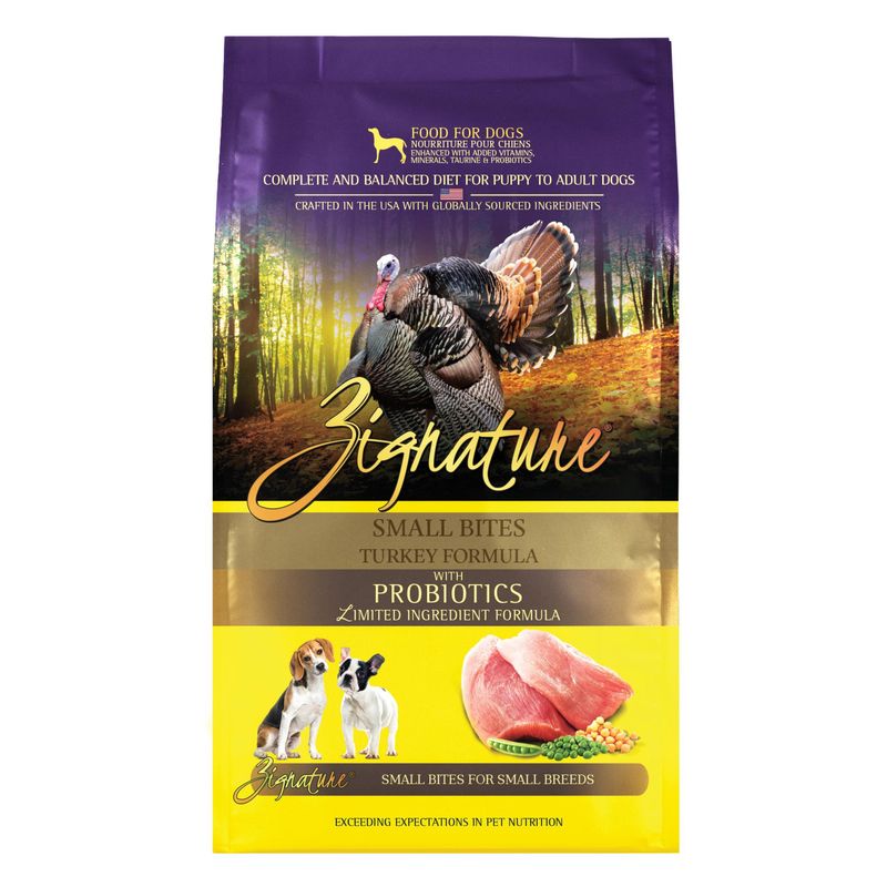 Zignature Small Bites Turkey Formula Dry Dog Food, 4-lb