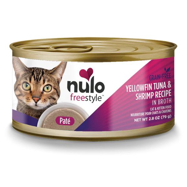 Nulo FreeStyle Smooth Pate Grain-Free Wet Cat Food Yellowfin Tuna &amp; Shrimp 2.8 oz