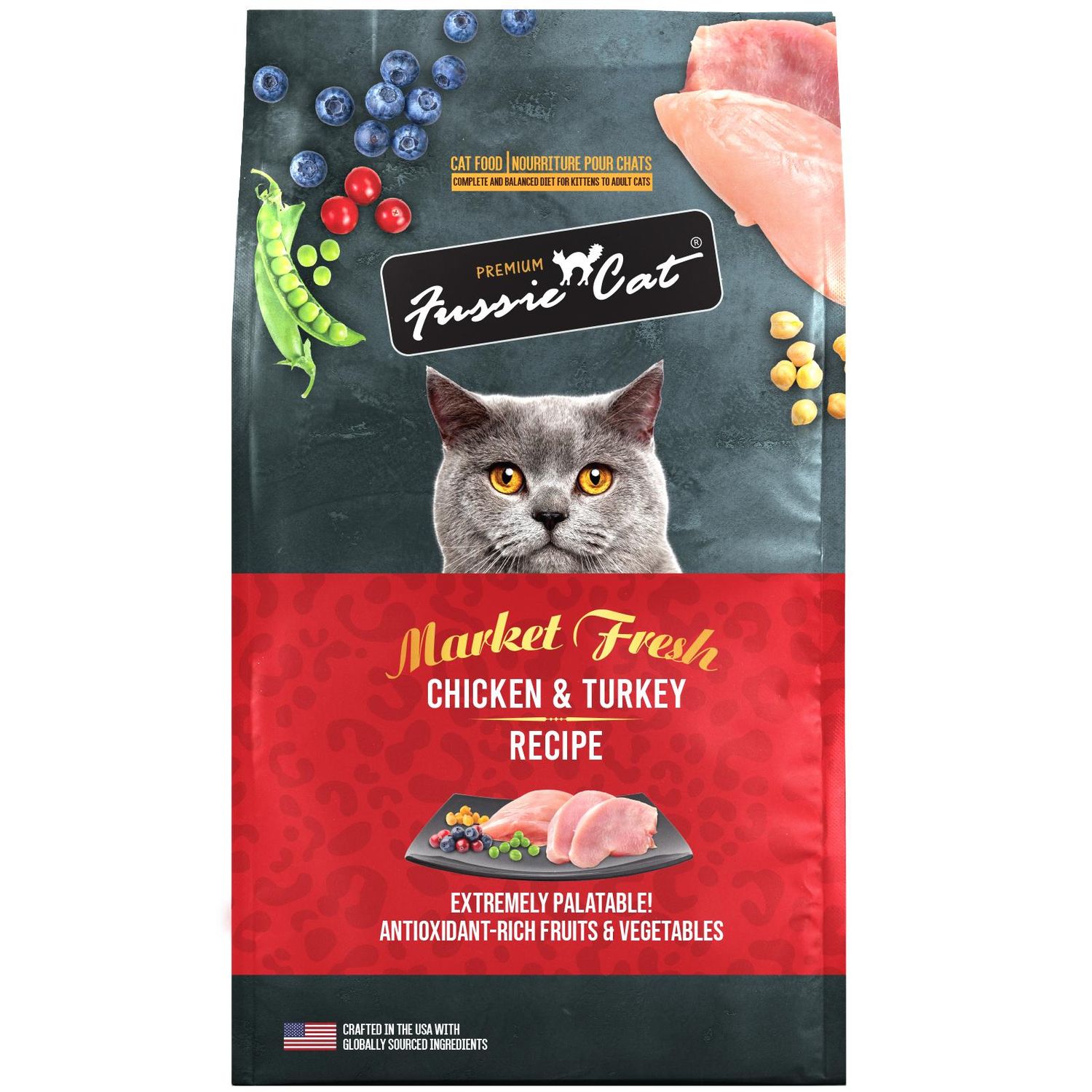 Fussie Cat Market Fresh Chicken &amp; Turkey Recipe Dry Cat Food, 3.5-lb