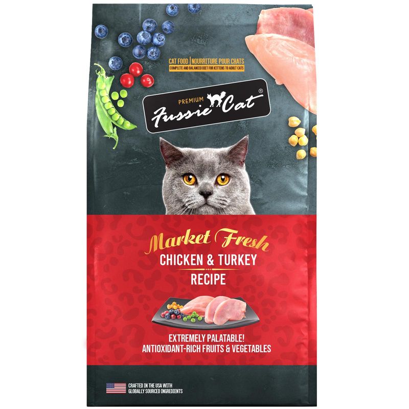 Fussie Cat Market Fresh Chicken &amp; Turkey Recipe Dry Cat Food, 3.5-lb