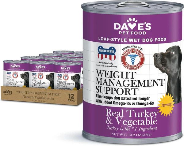 Dave's Restricted Weight Management, Turkey &amp; Vegetables Recipe for Dogs / 13.2 oz