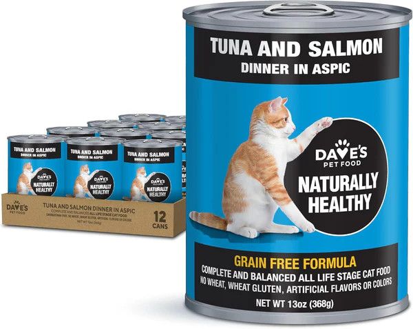 Naturally Healthy Grain Free Tuna &amp; Salmon Dinner in Aspic /13 oz