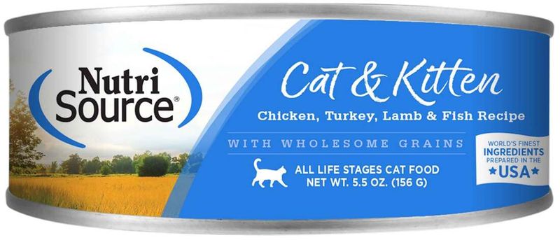 NutriSource Pate Wet Cat/Kitten Food, Chicken/Turkey/Lamb/Fish, 5.5 Ounces