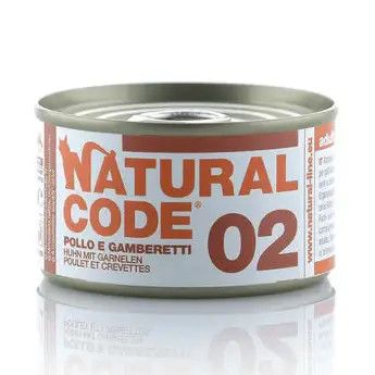 Natural Code 02 Wet Cat Food with Chicken Fillet and Shrimps, 3oz