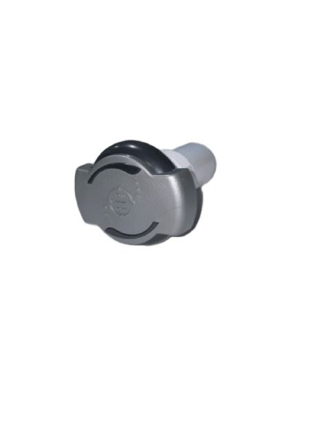 1&quot; Leaf Air Control Valve: Smooth Blk Cap, Txt. Silver Handle, Blk Leaf Insert, Flat Gasket, Nut (100 bx)