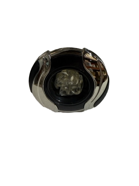 3.25&quot; PL Jet Int Leaf Quad-Roto; SS Escutcheon/ Black Flange / Black Leaf Insert / Clear Xylex Nozzle / Black Nozzle Ring