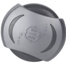 2&quot; Diverter Halo Valve Handle, Silver Handle, Black Insert Cap